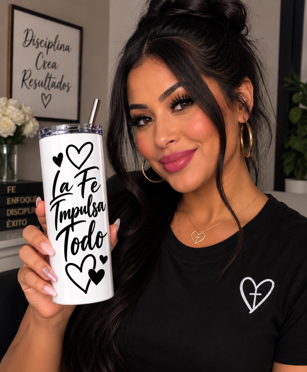 Faith Drives Everything 20 oz Tumbler | Christian Inspirational Skinny Tumbler