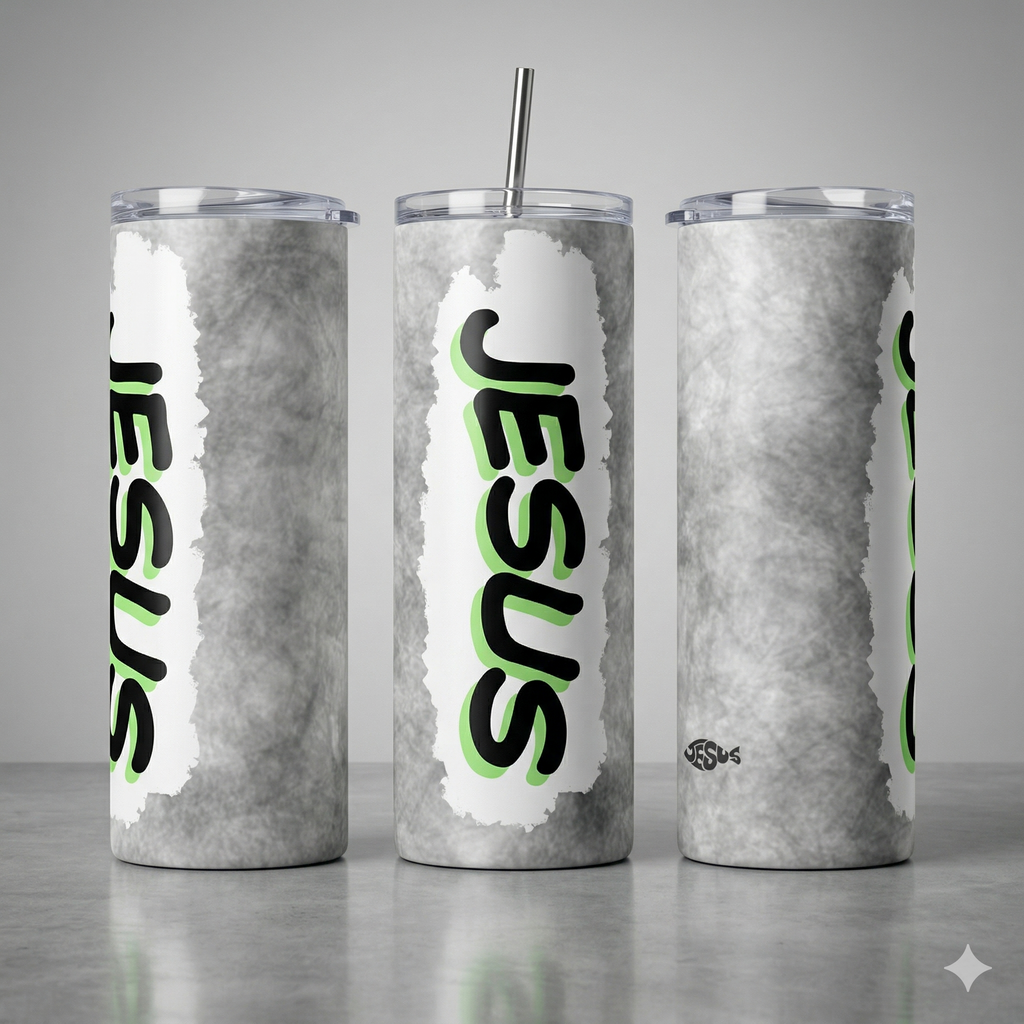 Tumbler 20oz Urban Edition - "JESUS" (Neon & Slate)