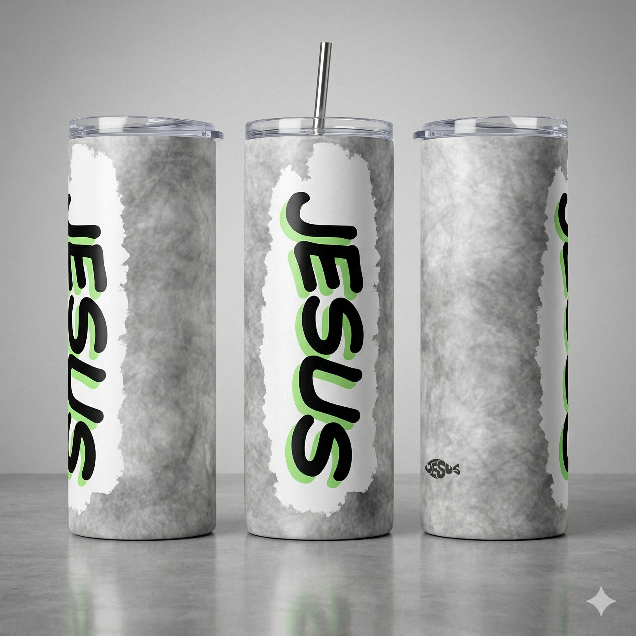 Tumbler 20oz Urban Edition - "JESUS" (Neon & Slate)