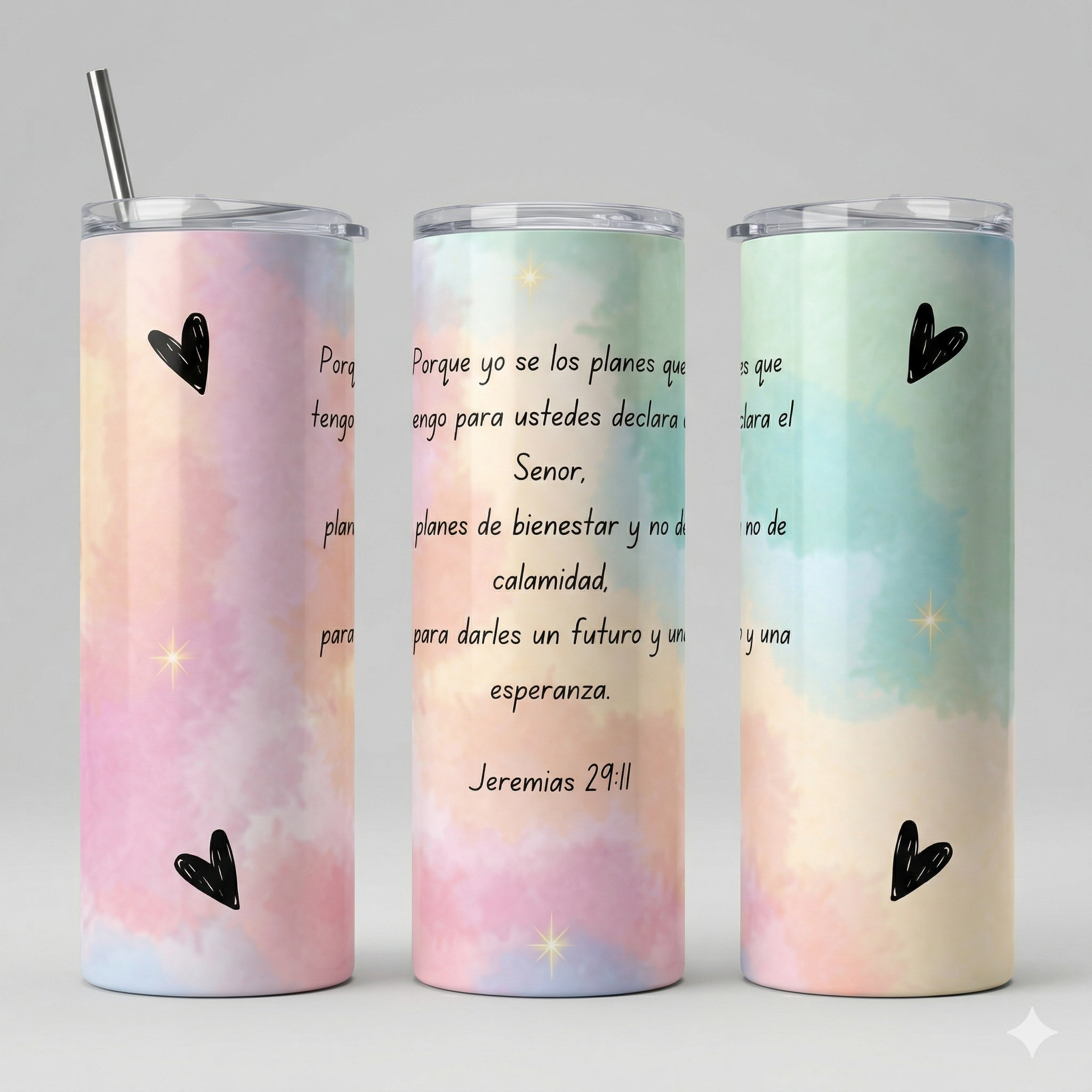 Tumbler Floral 20oz - "Fuerza y Honor" (Proverbios 31:25)