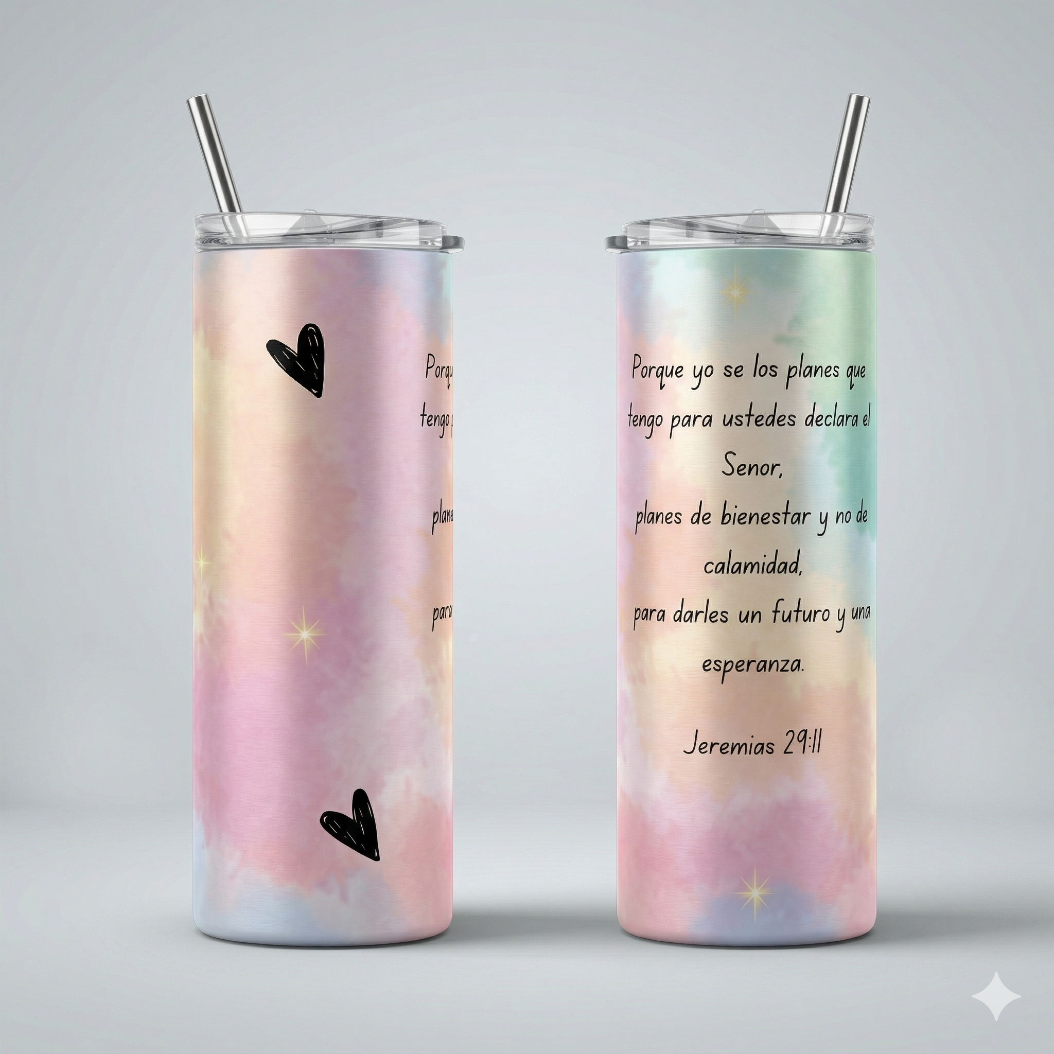 Tumbler Floral 20oz - "Fuerza y Honor" (Proverbios 31:25)