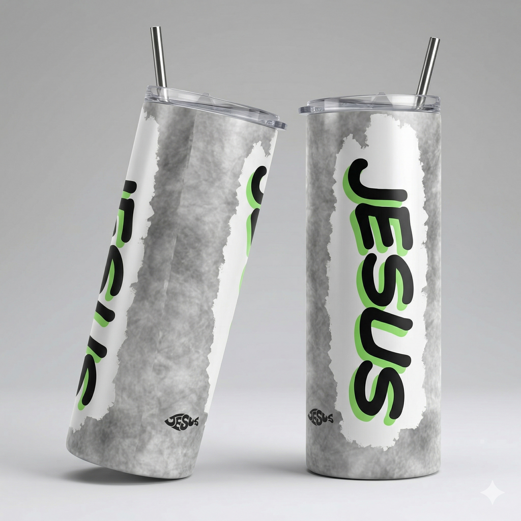 Tumbler 20oz Urban Edition - "JESUS" (Neon & Slate)