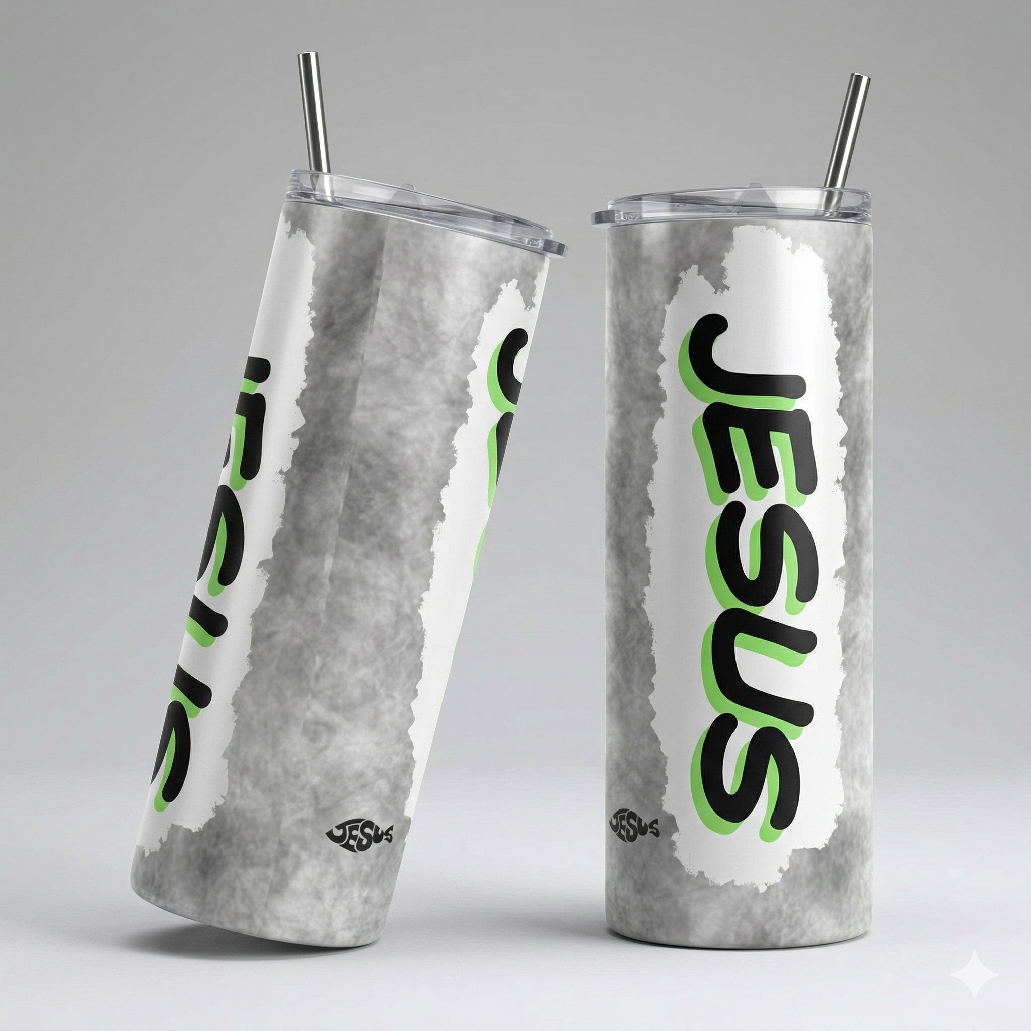 Tumbler 20oz Urban Edition - "JESUS" (Neon & Slate)