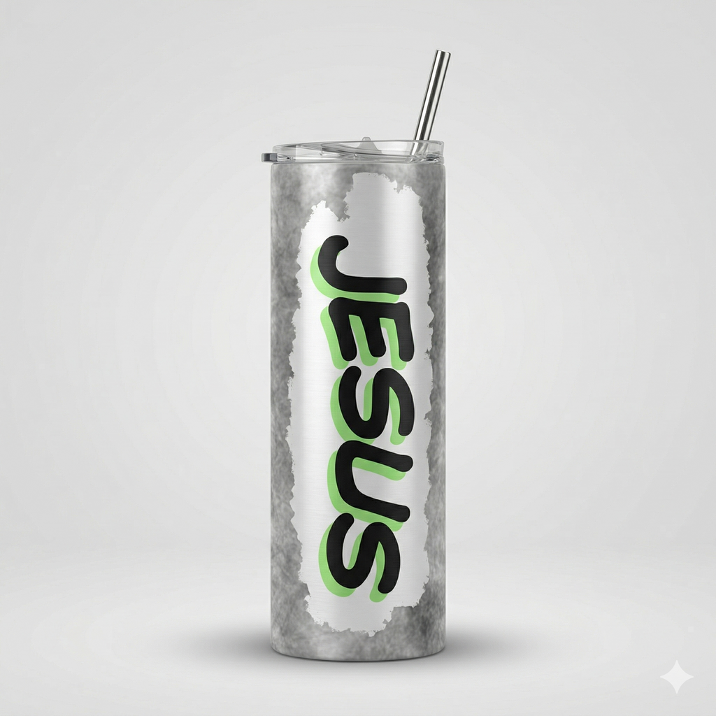 Tumbler 20oz Urban Edition - "JESUS" (Neon & Slate)