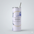 Tumbler 20oz Mármol Acuarela - "Paso a Paso... Dios Sigue Obrando"
