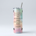 Tumbler Floral 20oz - "Fuerza y Honor" (Proverbios 31:25)