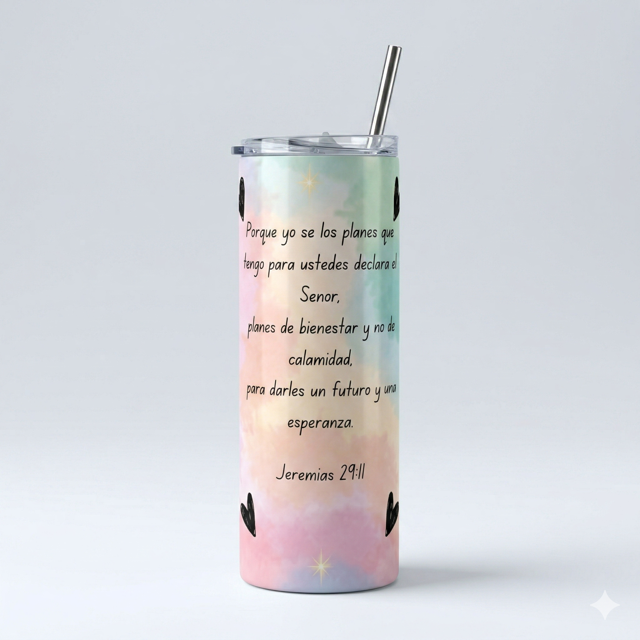 Tumbler Floral 20oz - "Fuerza y Honor" (Proverbios 31:25)