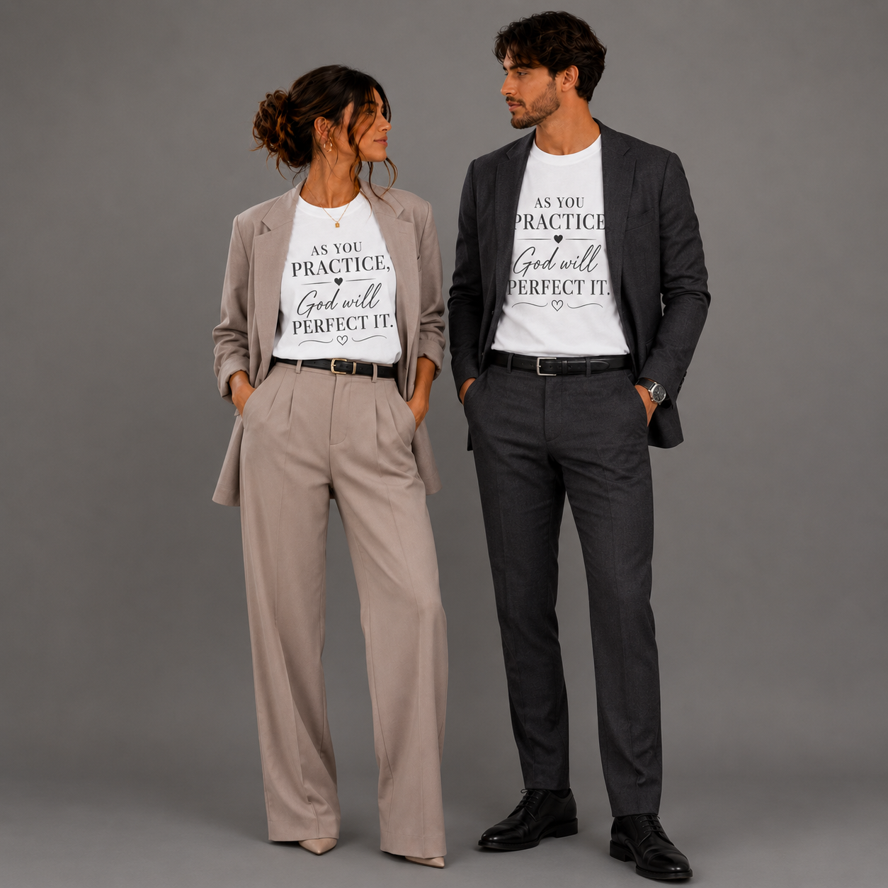 As You Practice, God Will Perfect It™ | Christian T-Shirt & Tumbler Gift Set  Description: