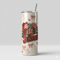 Tumbler 20oz Efecto Bordado - "Love Like Jesus" (Coquette Style)