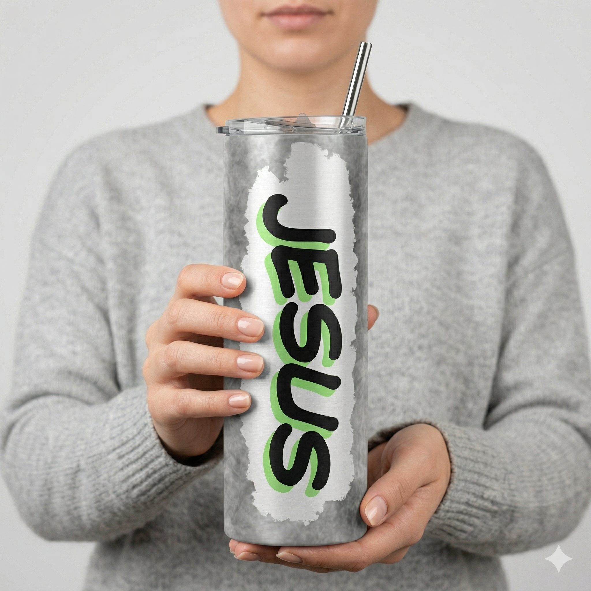 Tumbler 20oz Urban Edition - "JESUS" (Neon & Slate)