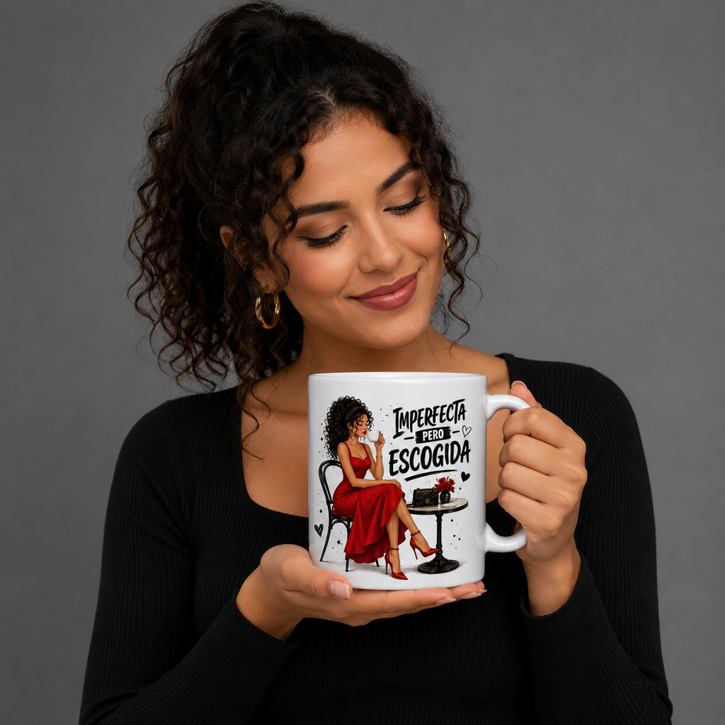 Imperfecta Pero Escogida – 11oz Faith-Based Ceramic Mug | Christian Coffee Mug