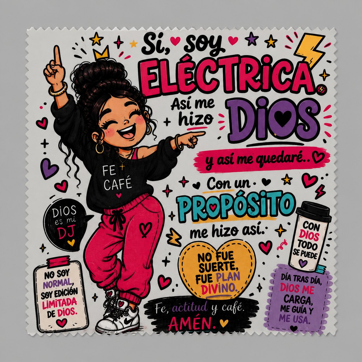 Bolsa Tote Cristiana “Sí, Soy Eléctrica” + Gratis Paño Limpia Lentes a Juego GRATIS | Holy Chosen Store