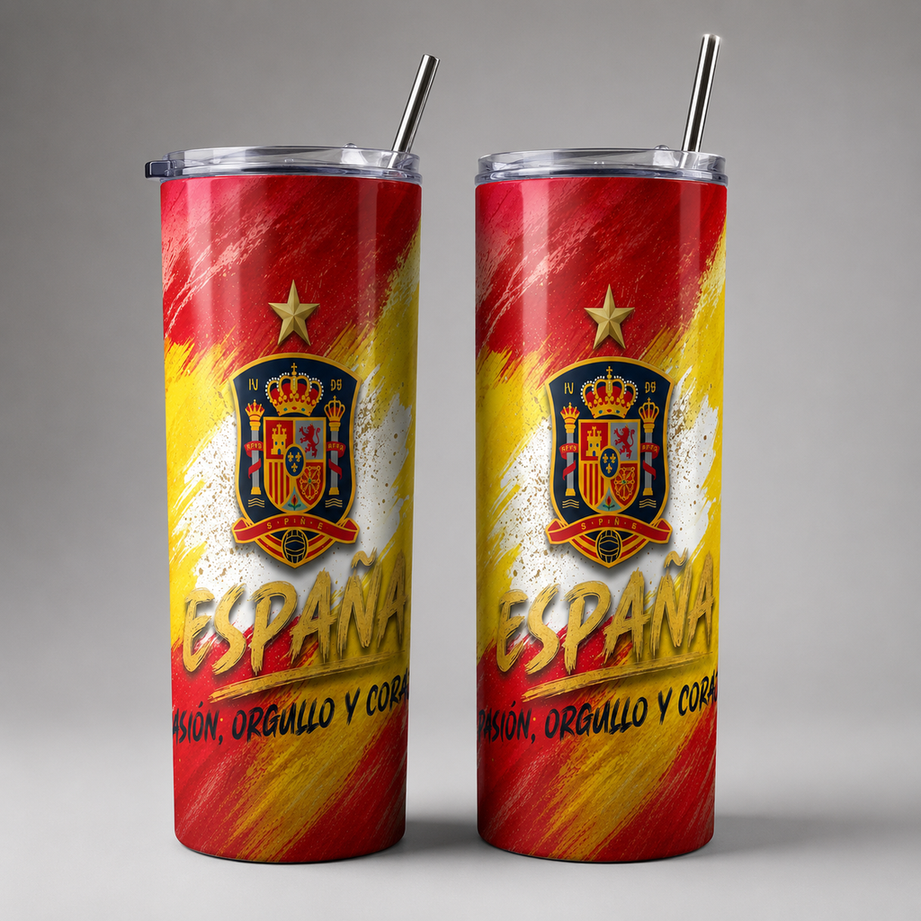 Tumbler 20oz - “España – Pasión, Orgullo y Coraje”