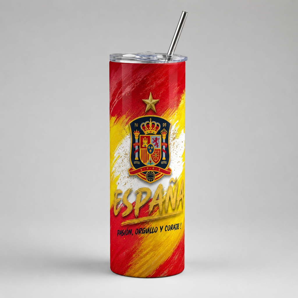 Tumbler 20oz - “España – Pasión, Orgullo y Coraje”