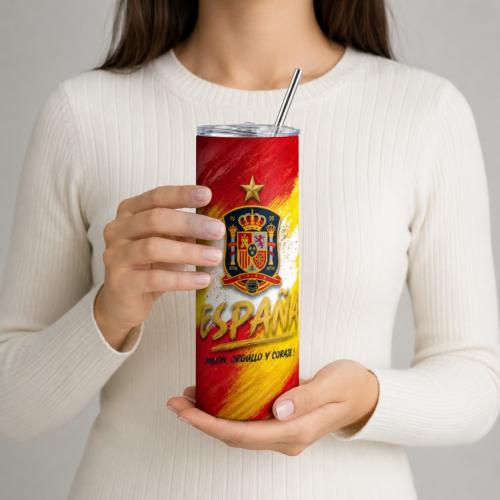 Tumbler 20oz - “España – Pasión, Orgullo y Coraje”