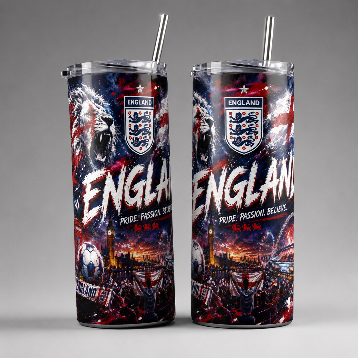 Tumbler 20oz - “England – Pride. Passion. Believe.”