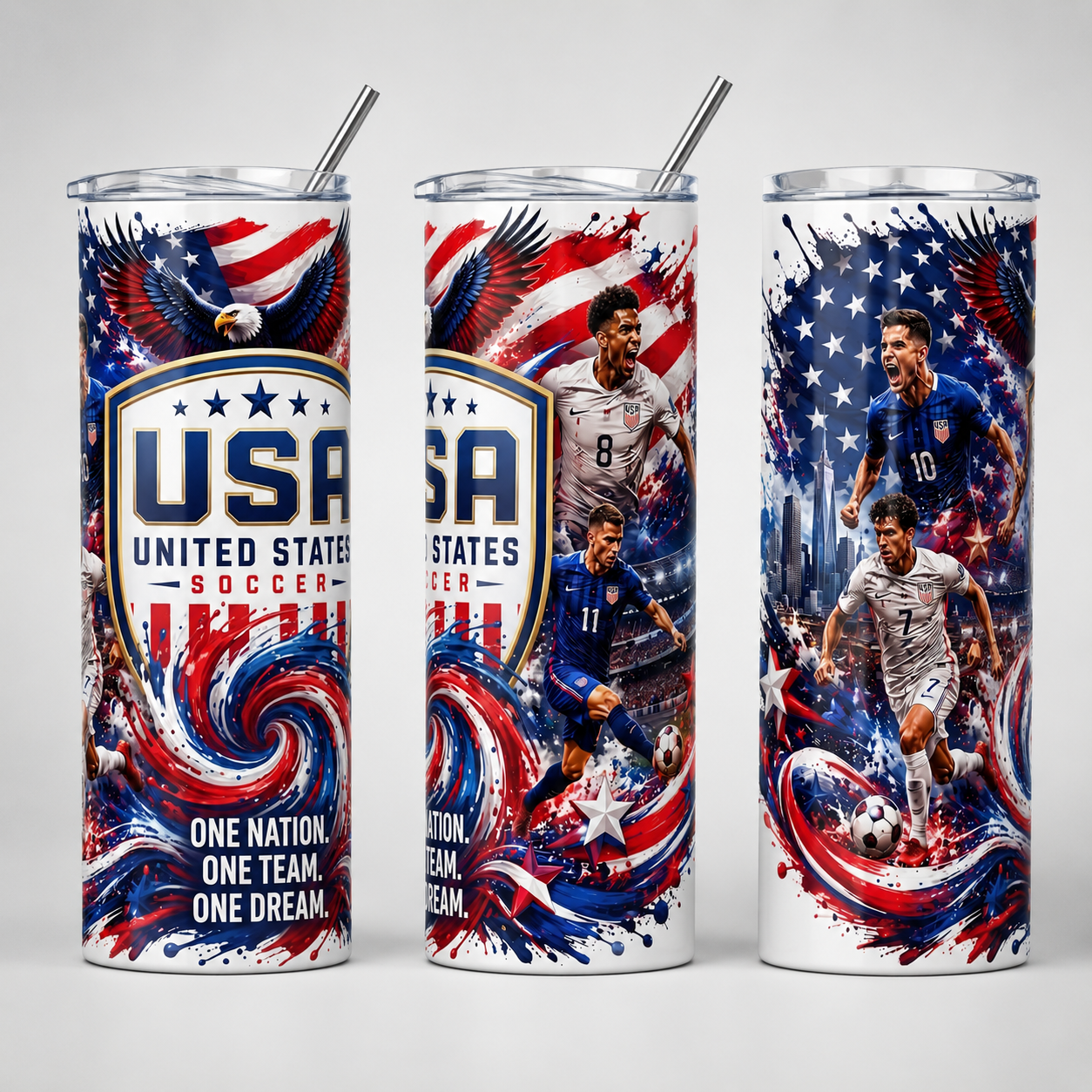 Tumbler 20oz - “USA Soccer – One Nation, One Team, One Dream” v1