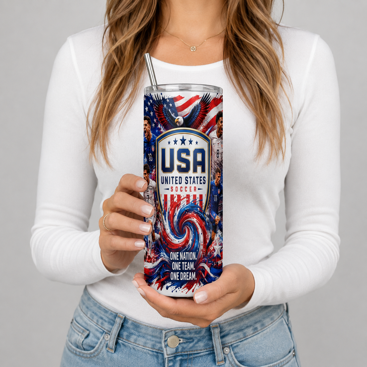 Tumbler 20oz - “USA Soccer – One Nation, One Team, One Dream” v1