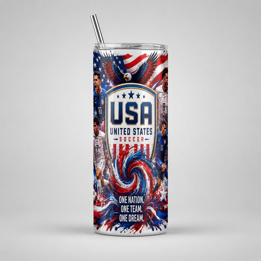 Tumbler 20oz - “USA Soccer – One Nation, One Team, One Dream” v1