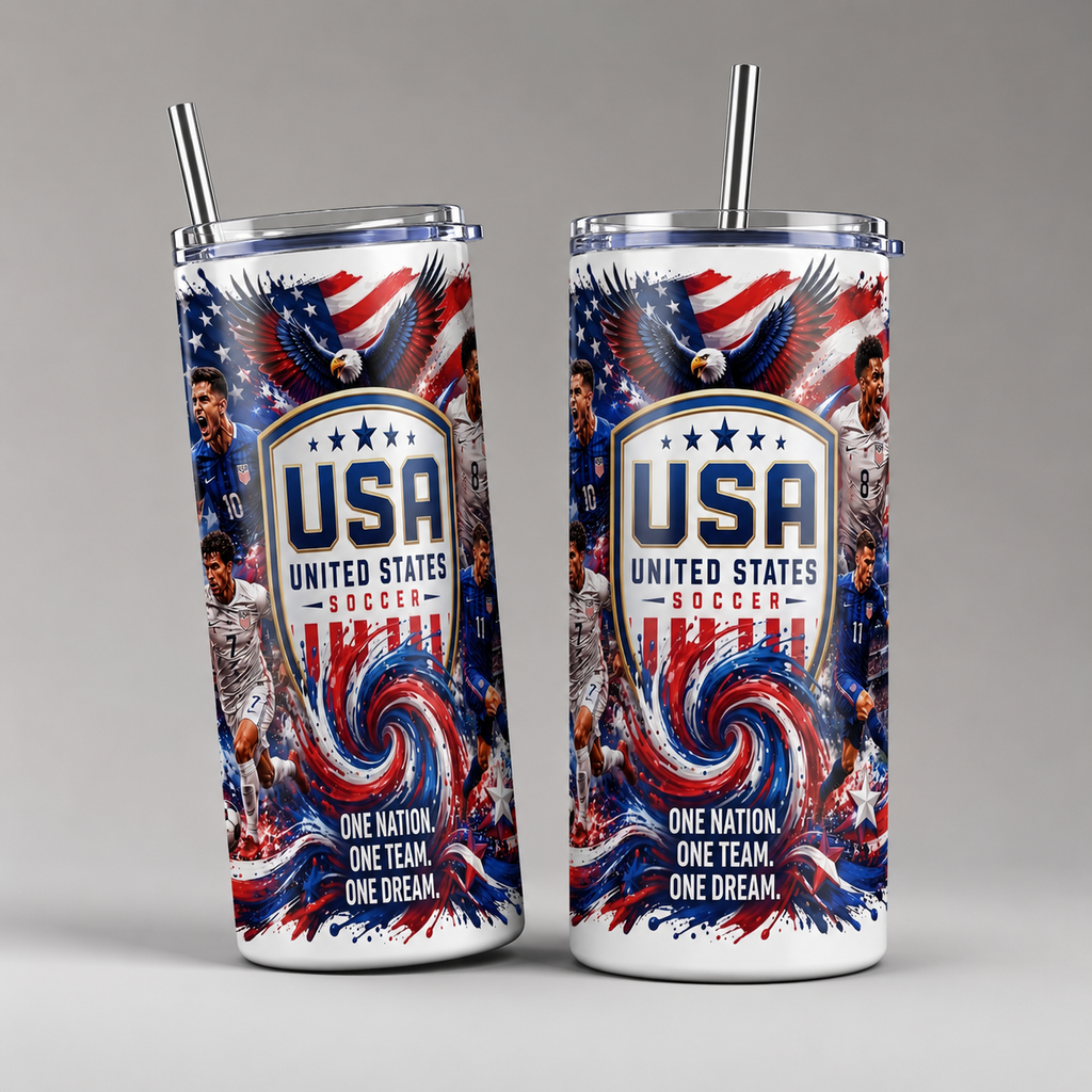 Tumbler 20oz - “USA Soccer – One Nation, One Team, One Dream” v1