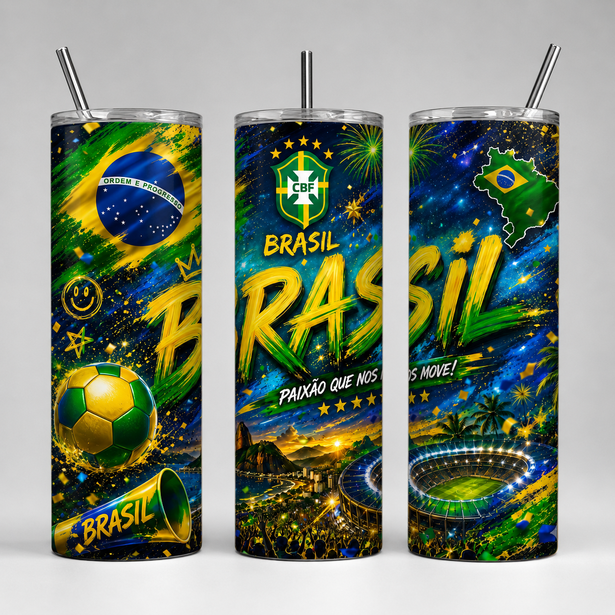 Tumbler 20oz - “Brasil – Paixão Que Nos Move”