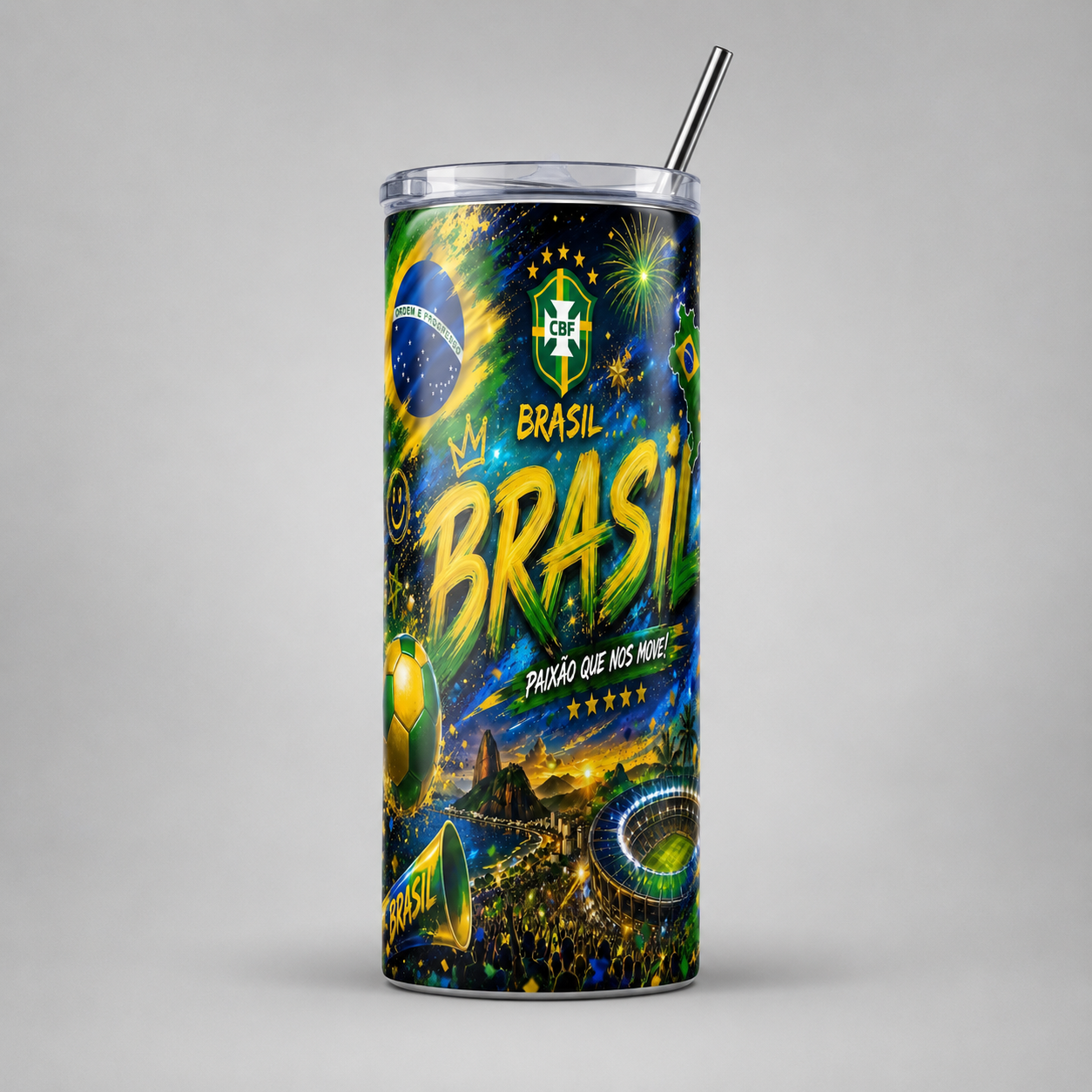 Tumbler 20oz - “Brasil – Paixão Que Nos Move”