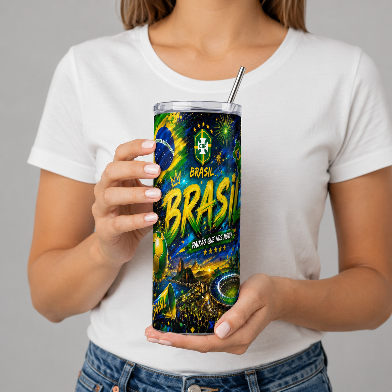 Tumbler 20oz - “Brasil – Paixão Que Nos Move”