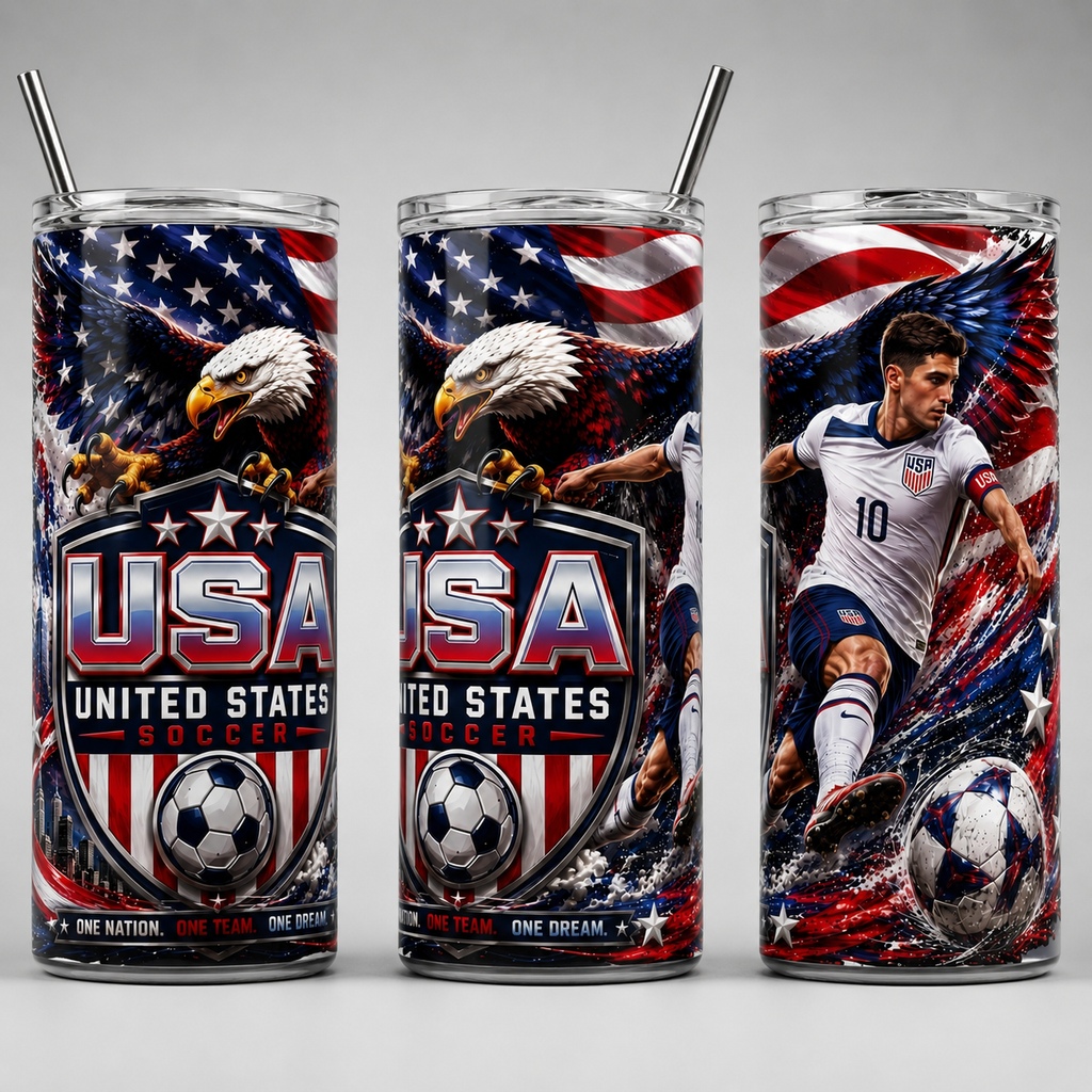 Tumbler 20oz - “USA Soccer – One Nation, One Team, One Dream” v2