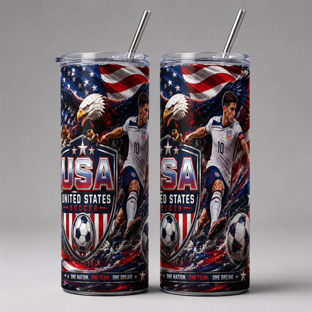 Tumbler 20oz - “USA Soccer – One Nation, One Team, One Dream” v2