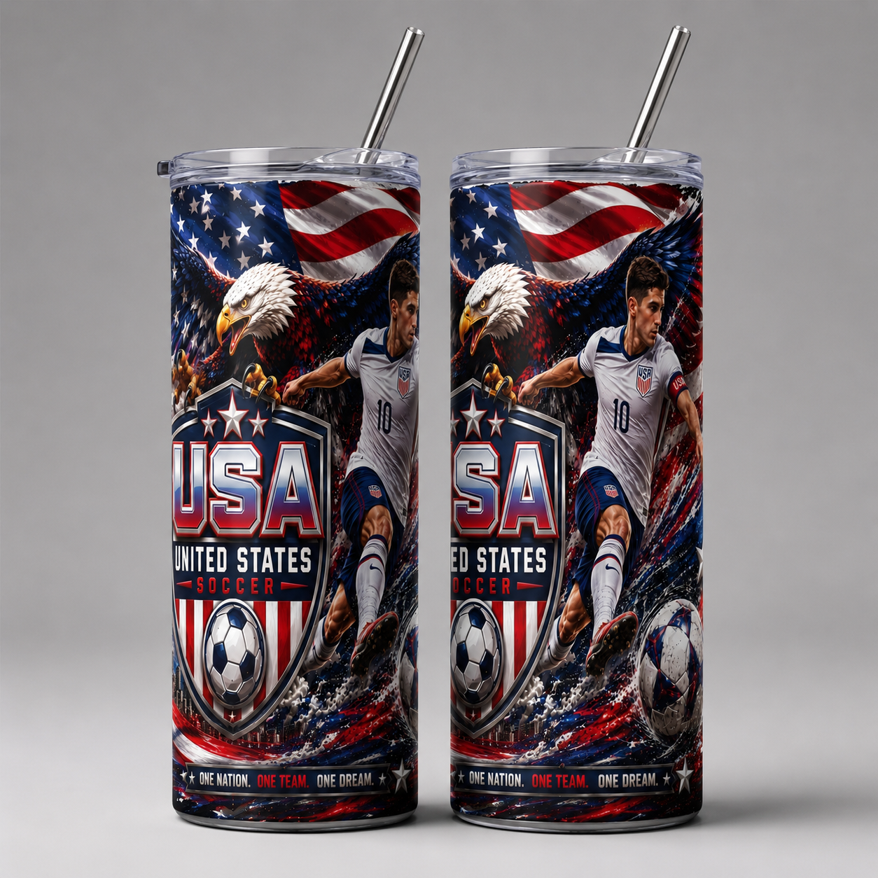 Tumbler 20oz - “USA Soccer – One Nation, One Team, One Dream” v2