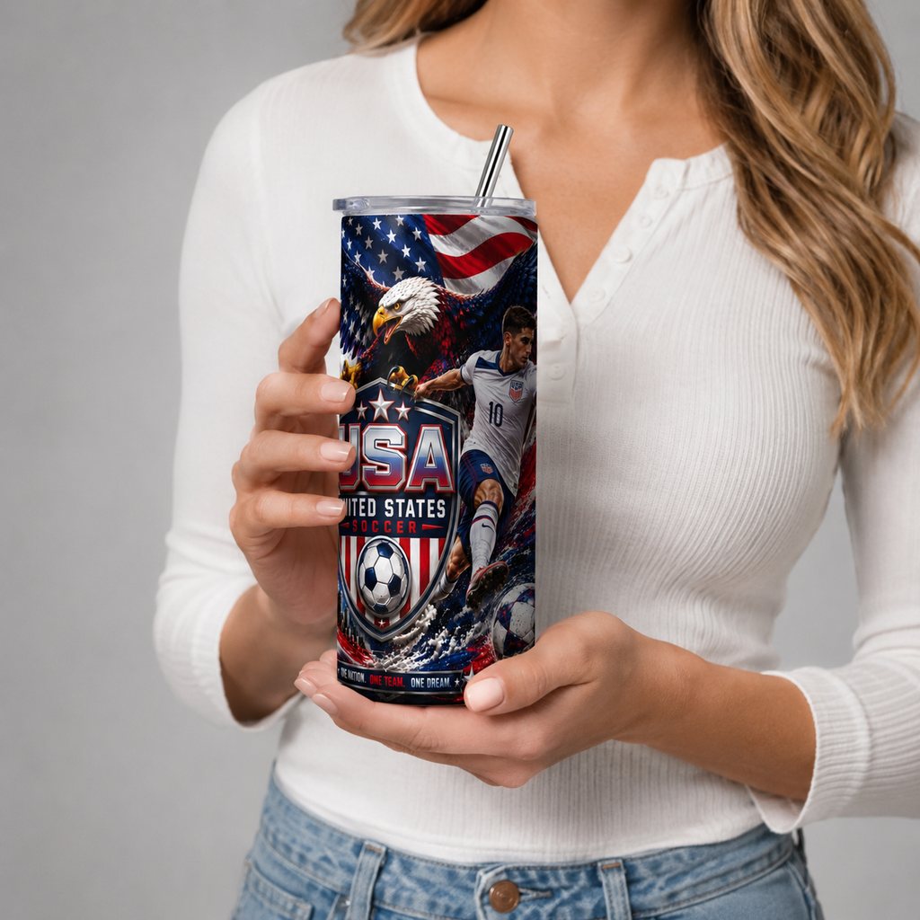 Tumbler 20oz - “USA Soccer – One Nation, One Team, One Dream” v2