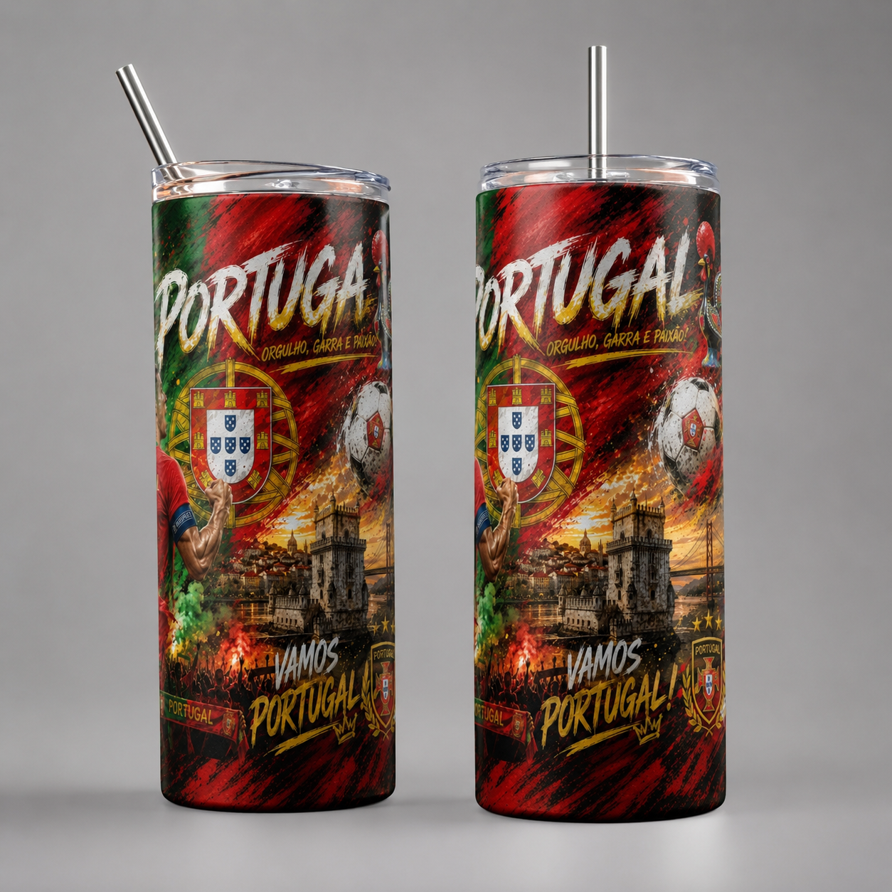 Tumbler 20oz - “Portugal – Orgulho, Garra e Paixão” v1