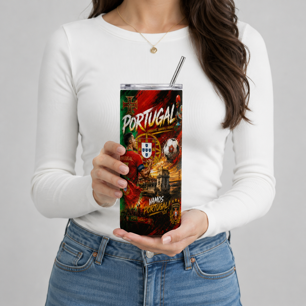Tumbler 20oz - “Portugal – Orgulho, Garra e Paixão” v1