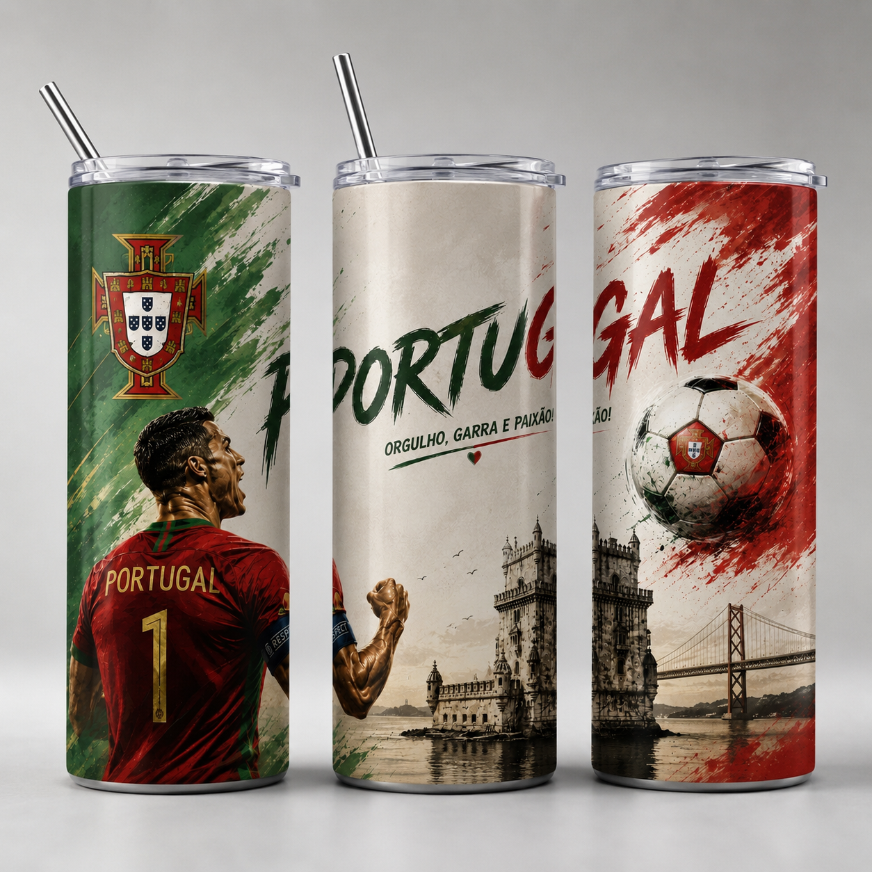 Tumbler 20oz - “Portugal – Orgulho, Garra e Paixão” v2