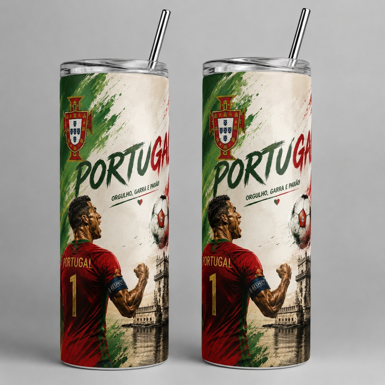 Tumbler 20oz - “Portugal – Orgulho, Garra e Paixão” v2