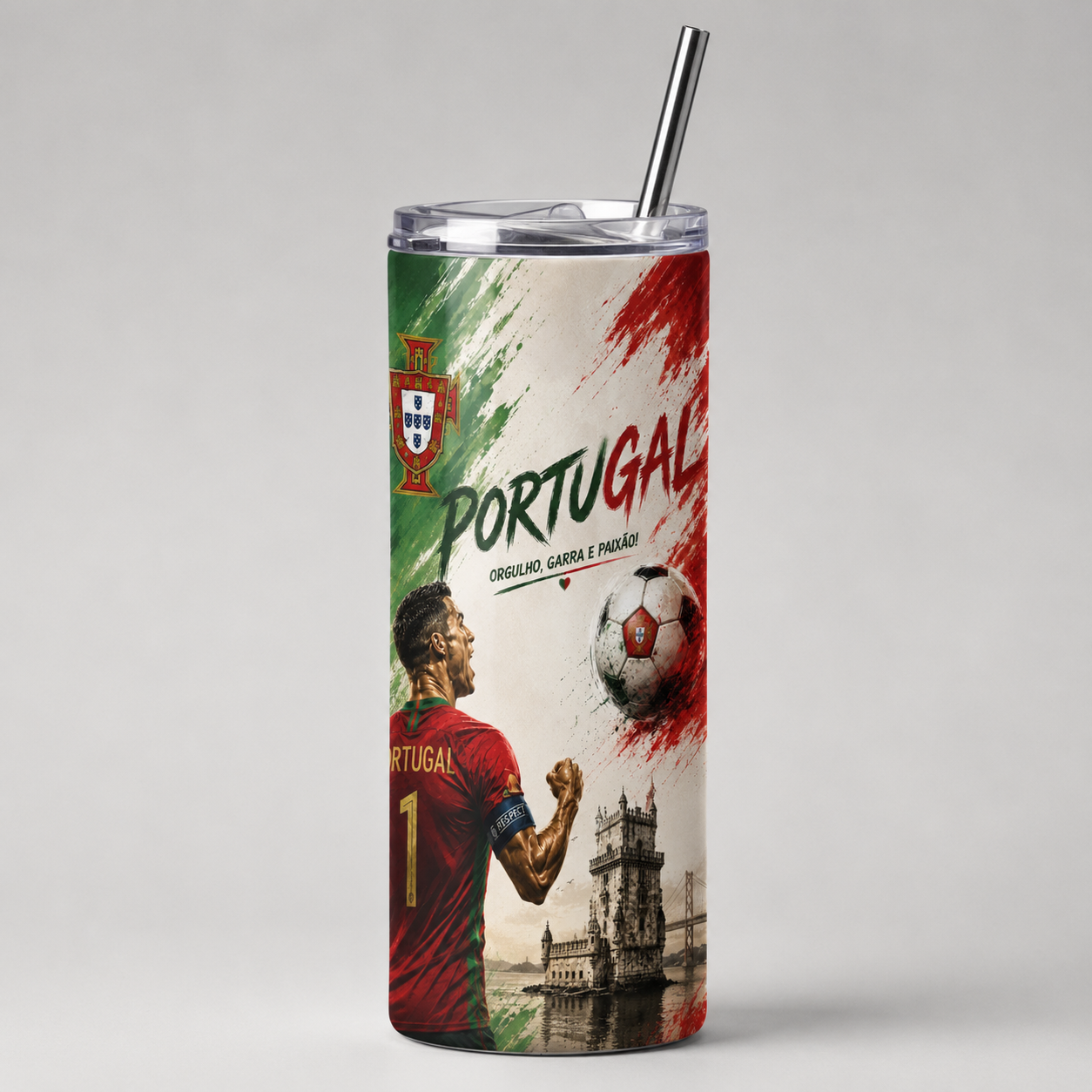 Tumbler 20oz - “Portugal – Orgulho, Garra e Paixão” v2