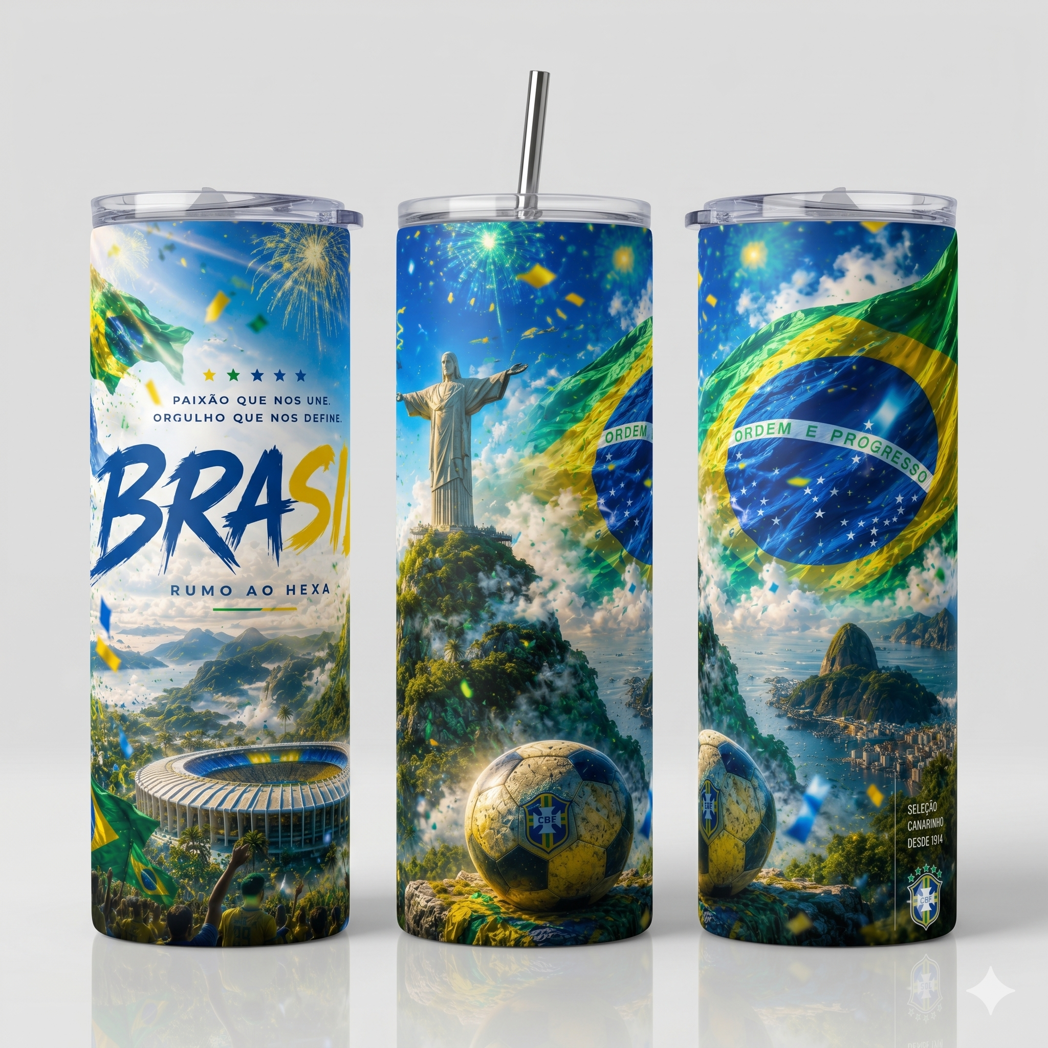 Tumbler 20oz - Brasil Futbol Mundial