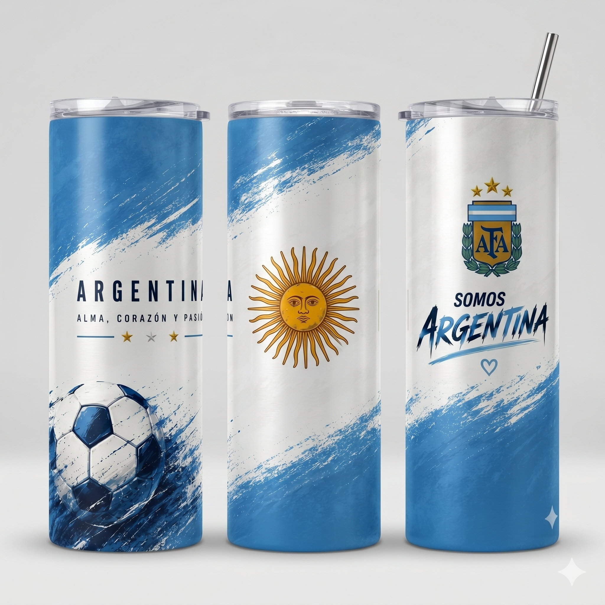 Tumbler 20oz - “Argentina – Alma, Corazón y Pasión”