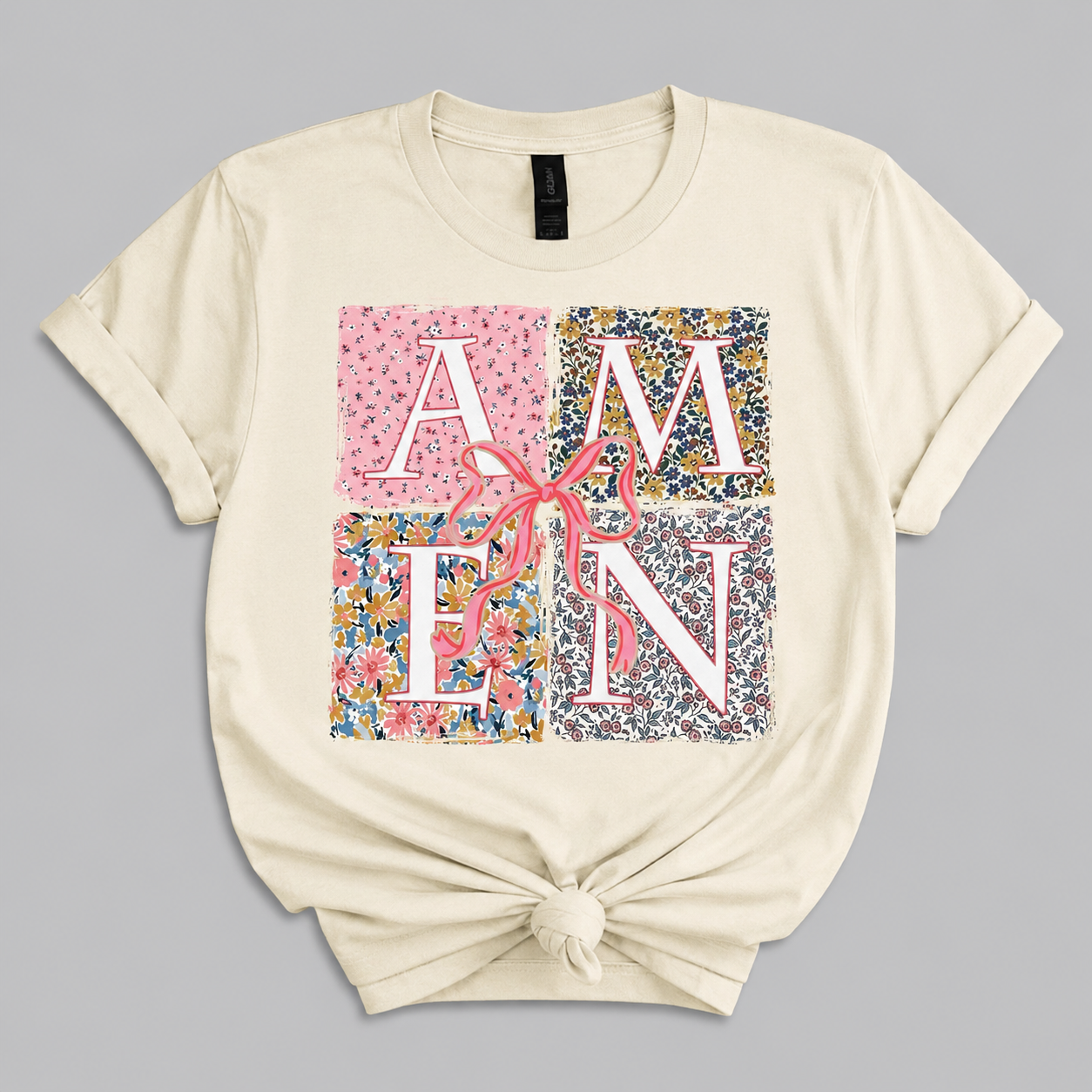 Amen Bow Coquette Christian Shirt – Faith-Inspired